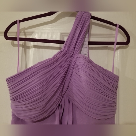 Ever-Pretty One Shoulder Chiffon Drape Mini Dress Lavender Purple Size 8 - Picture 3 of 8